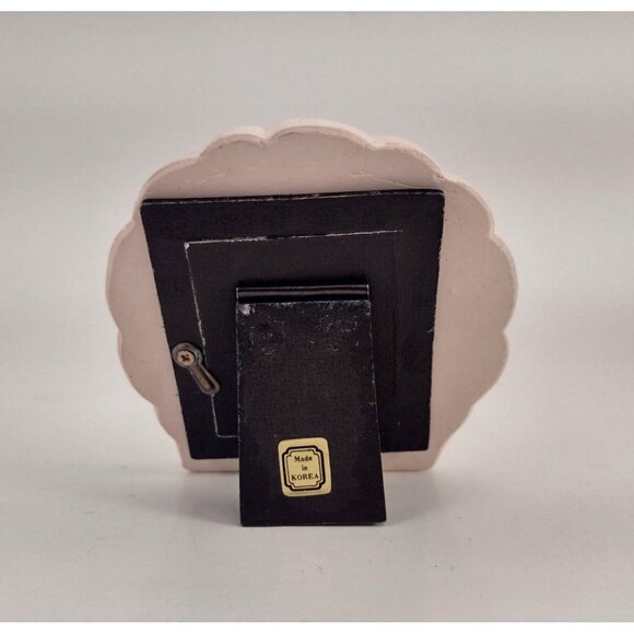 Small Vintage Ornate Ceramic Oval Picture Frame 3.5" X 3.5" With Easel Stand - Picture 3 of 6